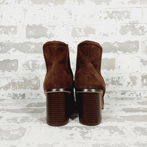 NEW Splendid Women's Marika Block Heel Suede Booties In Brown O149 - Picture 6 of 12